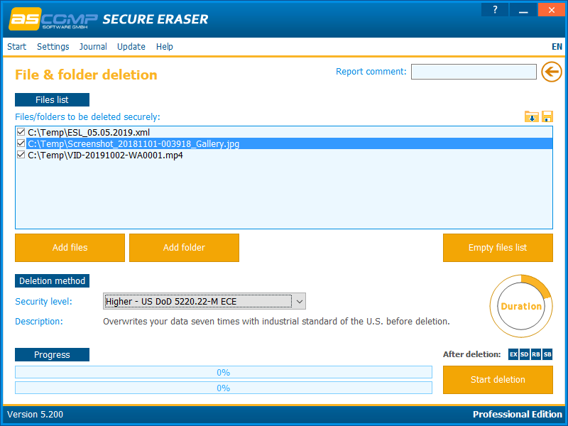 Captura de pantalla de Secure Eraser 1