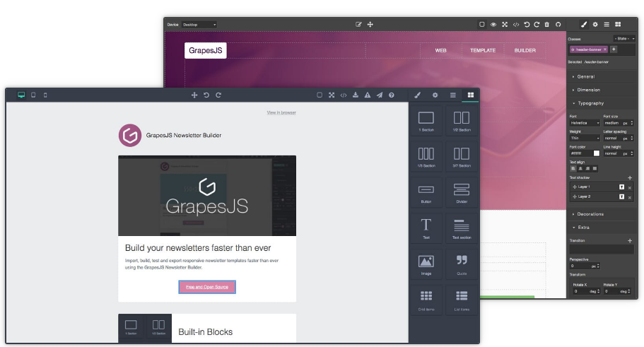 GrapesJS Captura de pantalla 1