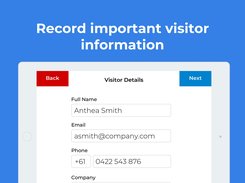 Registre información importante del visitante